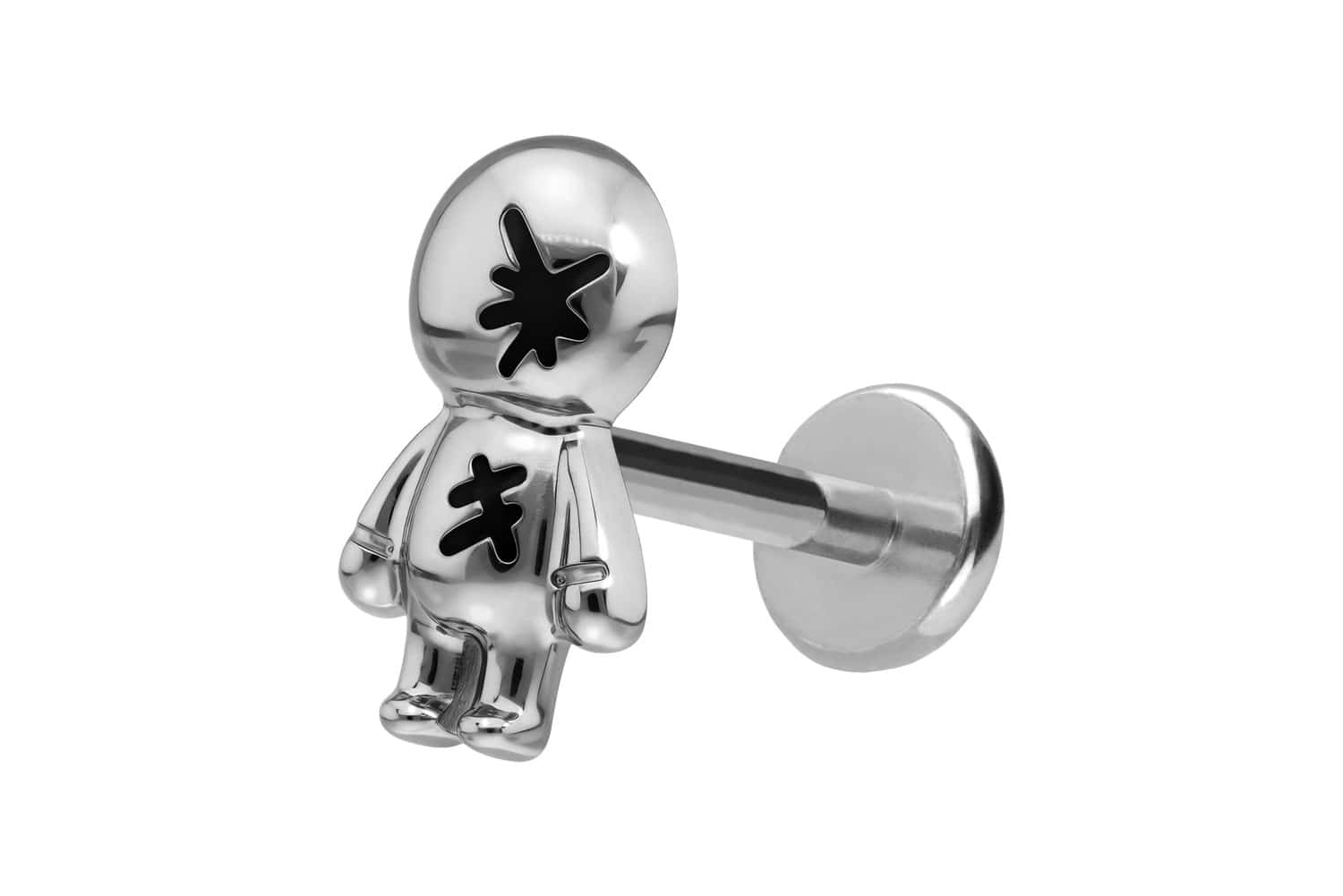 Titan Labret Piercing mit Push Fit PUPPE